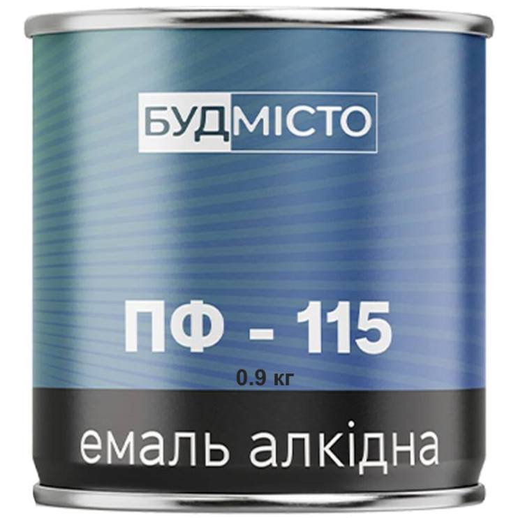 Емаль алкідна, ПФ-115, БУДМІСТО, сіра 0,9 кг